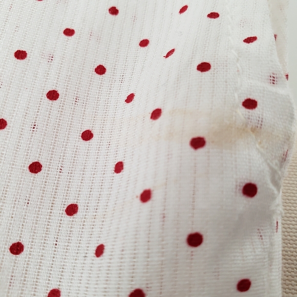 Vintage 1950s Dress - White & Red Polka Dots - Picture 6 of 8